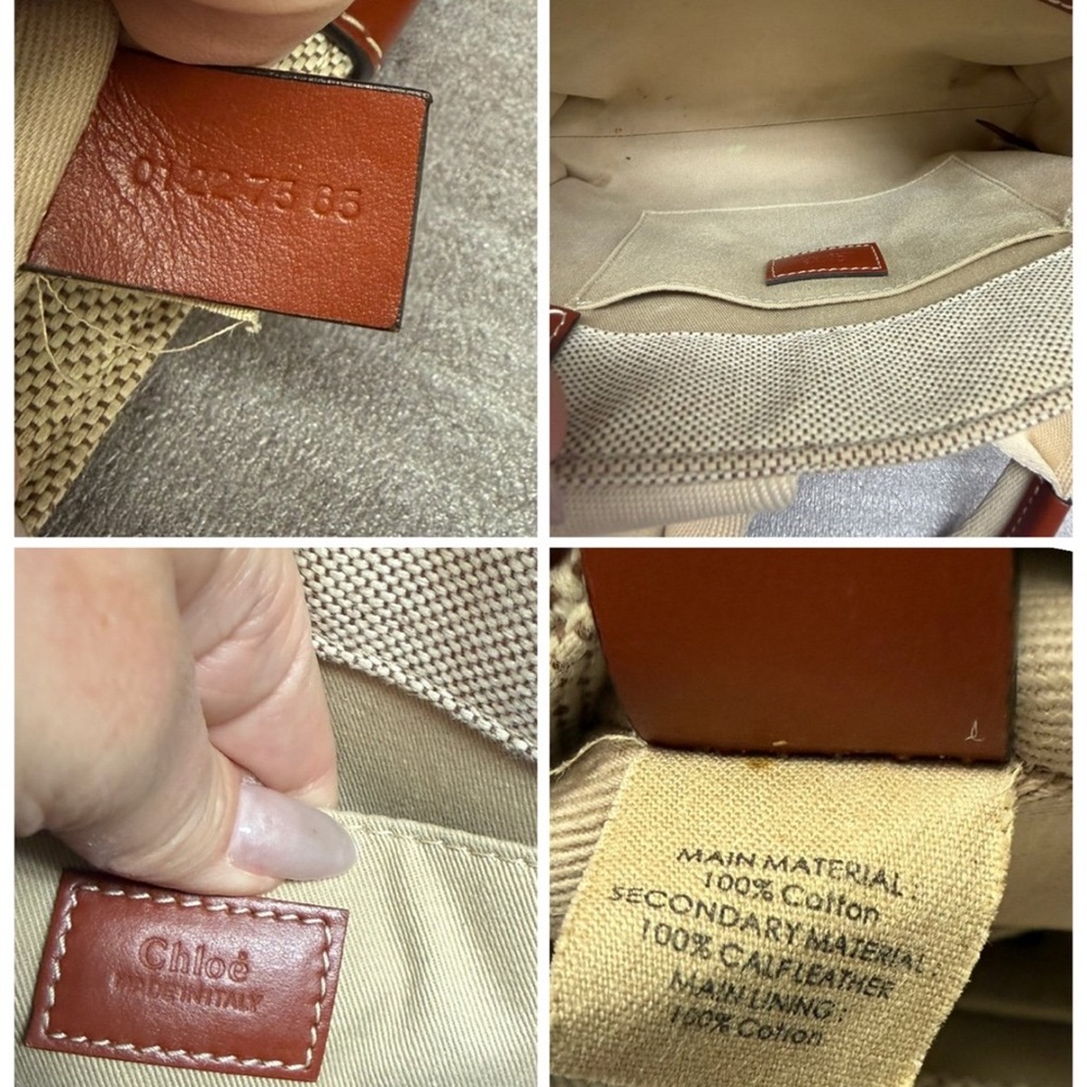 Chloe Small Woody Logo Strap Linen Tote - Picture 13 of 13